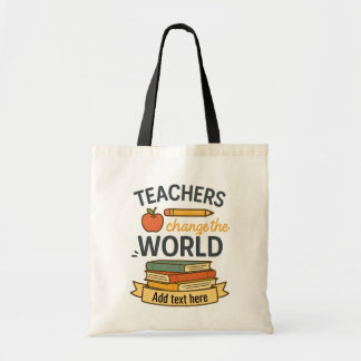Bolso De Tela Diseño de cita personalizada para maestros – Texto