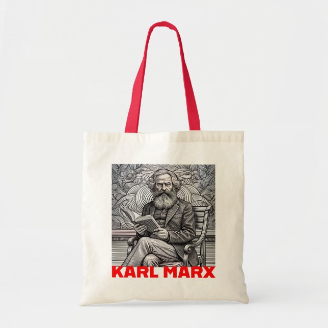 Bolso De Tela Diseño de citas Karl Marx - ¡Sea el cambio! (Frente)