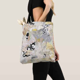Bolso De Tela Diseño de Collage Abstracto Elegante Neutro
