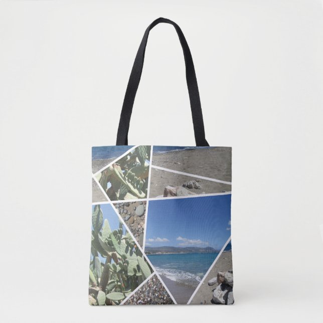 Bolso De Tela Diseño de Collage mediterráneo (Anverso)