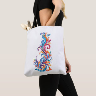 Bolso De Tela diseño de colores abstractos "Vórtice Cromático"