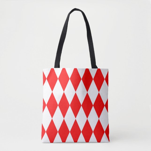Bolso De Tela Diseño de comprobadores de diamantes de Harlequin  (Anverso)
