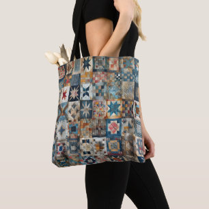 Bolso De Tela Diseño de conjunto de parches anticuado