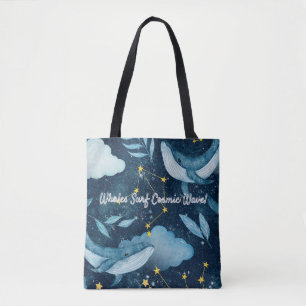 Bolso De Tela Diseño de constelación azul de las olas cósmicas d
