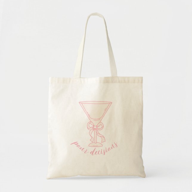 Bolso De Tela Diseño de copa de Martini para Tomar Decisiones |  (Frente)