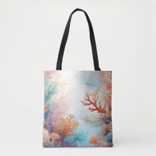 Bolso De Tela Diseño de coral de fondo marino 315