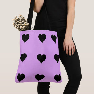 Bolso De Tela Diseño de corazón negro y rosa gótico