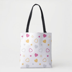 Bolso De Tela diseño de corazones estilizados