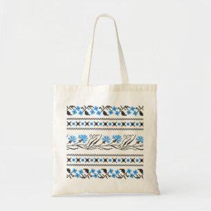 Bolso De Tela Diseño de costillas de flor azul