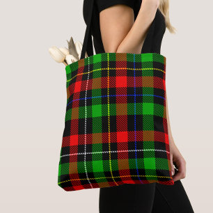Bolso De Tela Diseño de cuadros de franela roja verde y blanca d