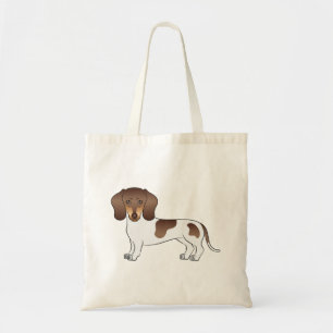 Bolso De Tela Diseño de Dachshund de pelo corto de chocolate y t