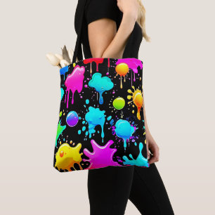Bolso De Tela Diseño de detalles de pinturas de neón