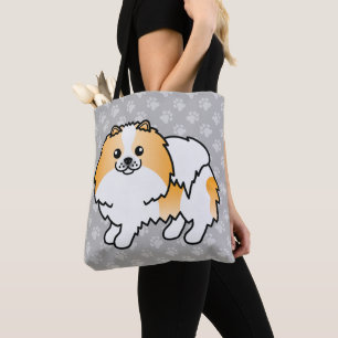 Bolso De Tela Diseño de dibujos animados de perro pomerania de c