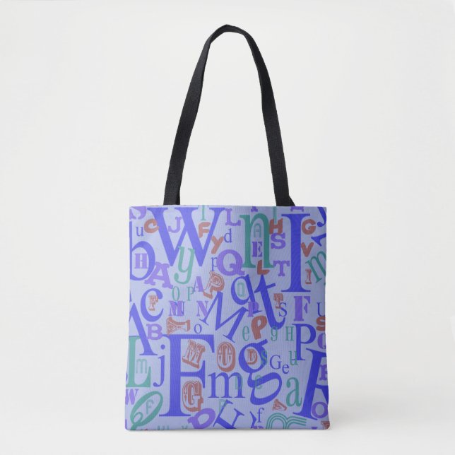 Bolso De Tela Diseño de diverso alfabeto de A a Z (Anverso)