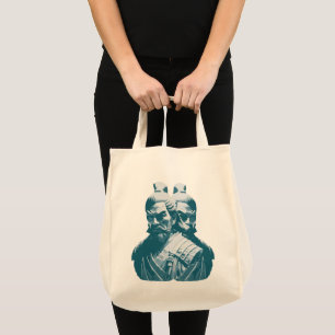Bolso De Tela Diseño de dos estatuas de samuráis japoneses