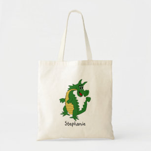 Bolso De Tela Diseño de Dragón Verde