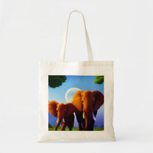 Diseño de elefantes en la bolsa.