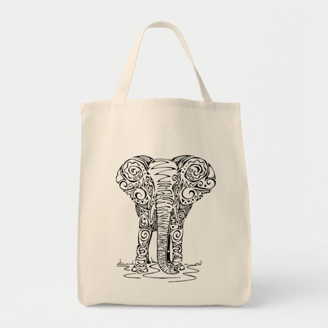 Bolso De Tela Diseño de elefantes ‘Thembo’ (Frente)