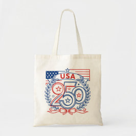 Bolso De Tela Diseño de emblema del aniversario patriótico USA 2