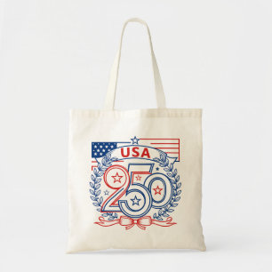 Bolso De Tela Diseño de emblema del aniversario patriótico USA 2