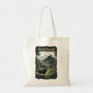 Bolso De Tela Diseño de Escocia: Vaca de las Tierras Altas, Cast