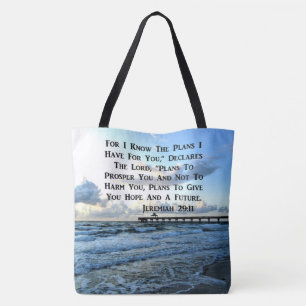 BOLSO DE TELA DISEÑO DE ESCRITURA 29:11 DE HEAVENLY JEREMIAH