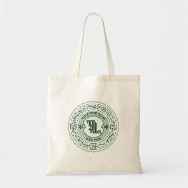 Bolso De Tela Diseño de Escudo de vacaciones Yuletide Club EST.  (Frente)