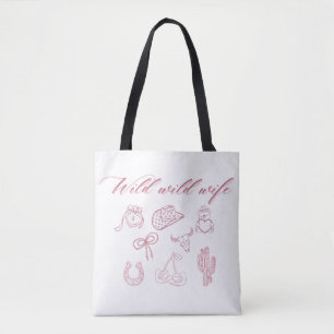 Bolso De Tela Diseño de Esposa Salvaje Salvaje   Vaquera Groovy 