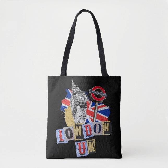 Bolso De Tela Diseño de estilo retro de Londres (Anverso)