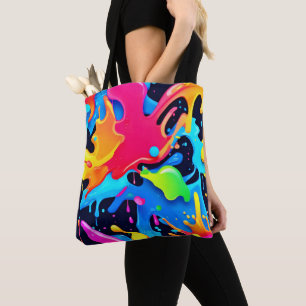 Bolso De Tela Diseño de fiesta de pintura vibrante