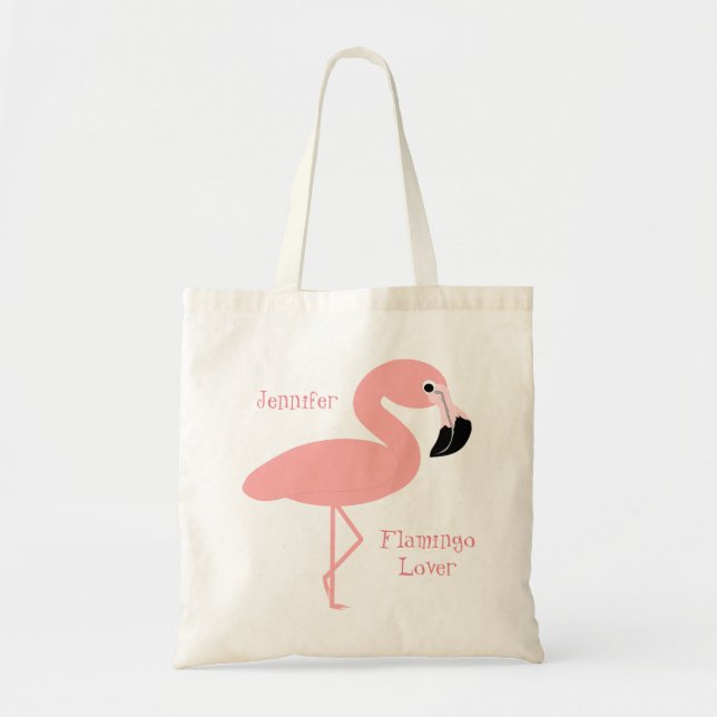 Bolso De Tela Diseño de flamenco rosa (Frente)