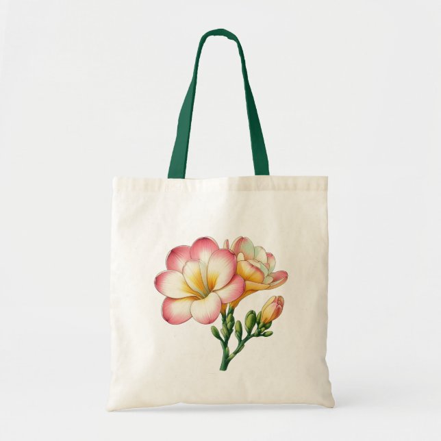 Bolso De Tela Diseño de flores de Freesia (Frente)