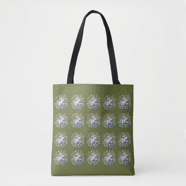 Bolso De Tela diseño de flores personalizado (Anverso)