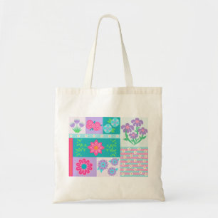 Bolso De Tela Diseño de flores vibrantes en flor