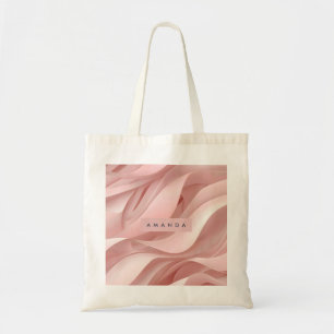 Bolso De Tela Diseño de Flujo Abstracto Rosa Suave Personalizado