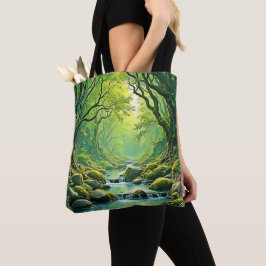 Bolso De Tela Diseño de flujo forestal encantado