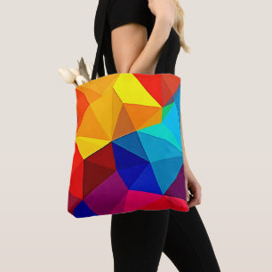 Bolso De Tela Diseño de flujo geométrico abstracto vibrante