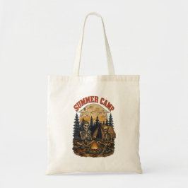 Bolso De Tela Diseño de fogata de campamento de esqueleto de ver