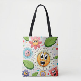 Bolso De Tela Diseño de fondo continuo con flores coloridas