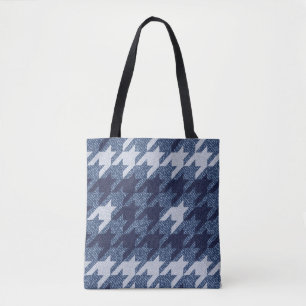 Bolso De Tela Diseño de fondo de Houndstoth Tartan Jeans