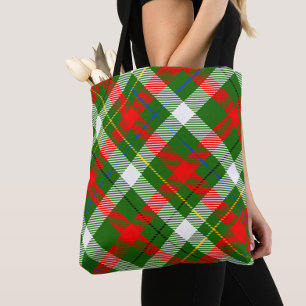 Bolso De Tela Diseño de franela a cuadros rojo verde blanco de N