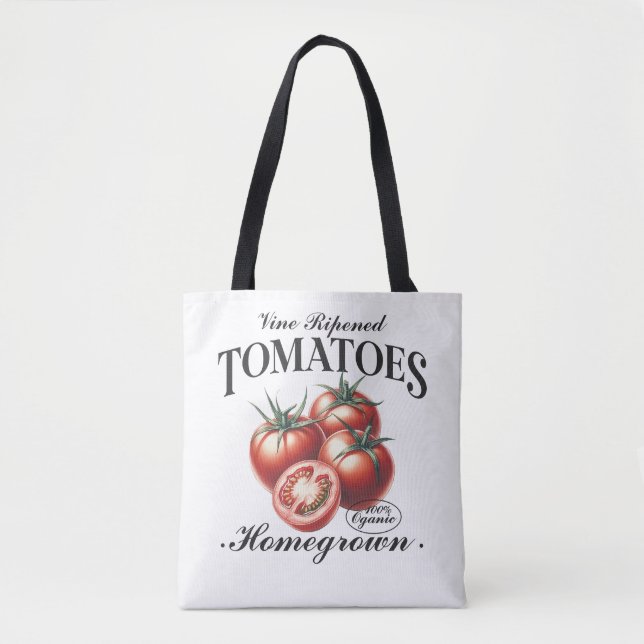 Bolso De Tela Diseño de frutas de tomates de cosecha propia (Anverso)