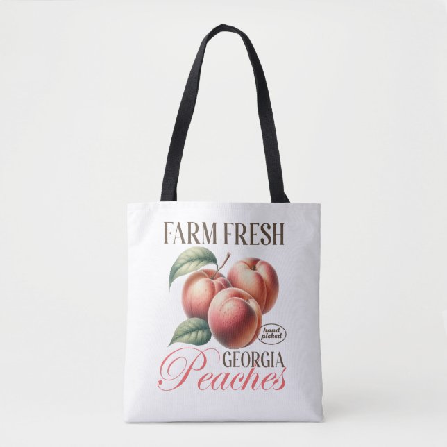 Bolso De Tela Diseño de frutos de cáscara de durazno fresco de d (Anverso)