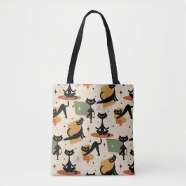 Bolso De Tela Diseño de gato atómico de mediados de siglo | Gato