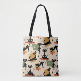 Bolso De Tela Diseño de gato atómico de mediados de siglo | Gato