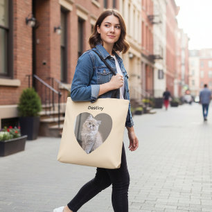 Bolso De Tela Diseño de gato en forma de corazón