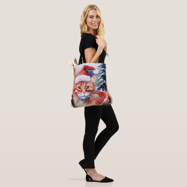 Bolso De Tela Diseño de gatos de Navidades personalizados, regal (Puesto)