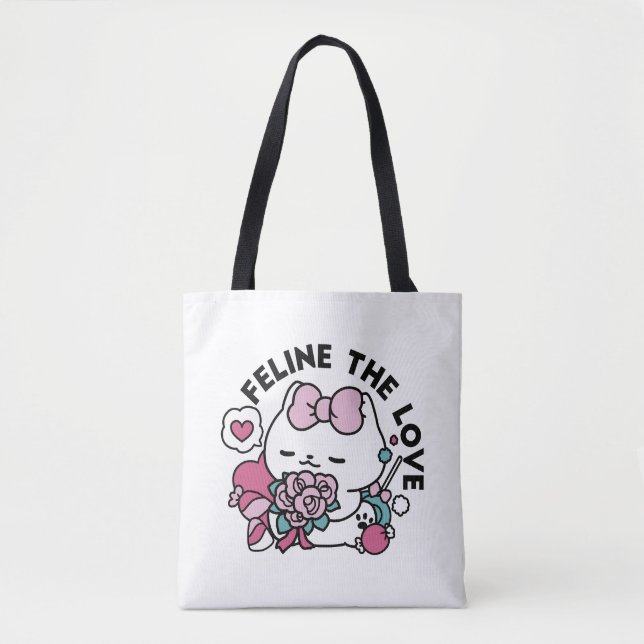 Bolso De Tela Diseño de gatos de San Valentín lindo - Pelear por (Anverso)