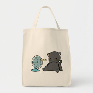 Bolso De Tela diseño de gatos de verano delante del ventilador