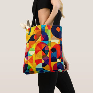 Bolso De Tela Diseño de geometría de color Bauhaus